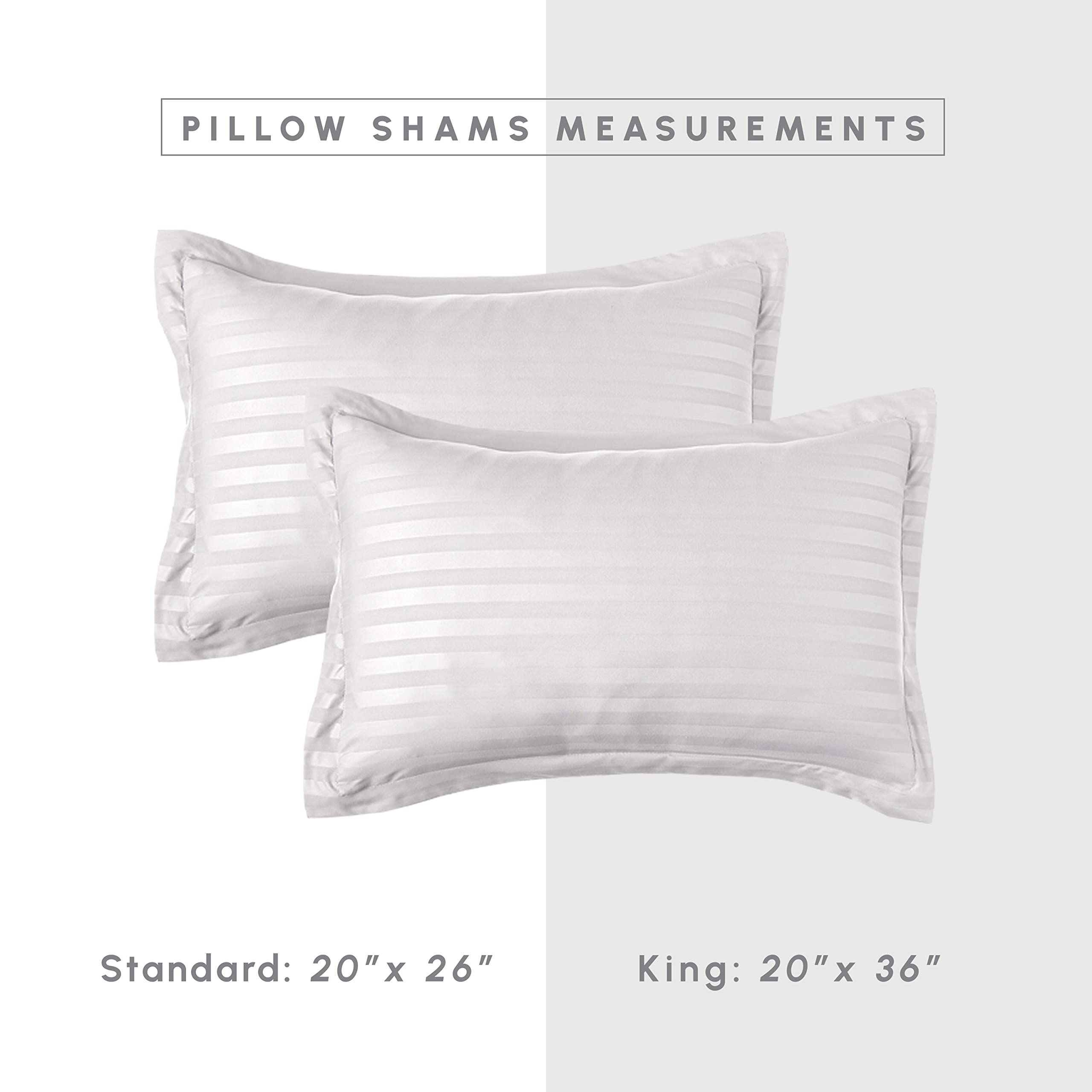 Elegant Comfort Wrinkle Resistant - Silky Soft Dobby Stripe Bed-In-A-Bag 8-Piece Comforter Set - Full/Queen, White