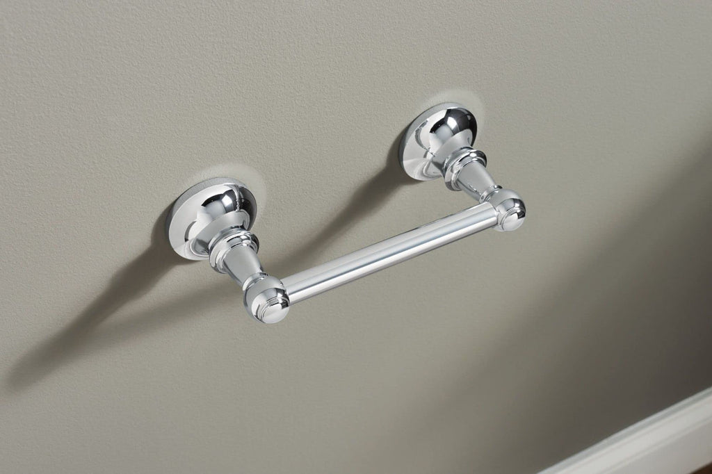 Moen Vale Chrome Double Post Pivoting Toilet Paper Holder, Wall Mounted Toilet Tissue Holder Dn4408Ch