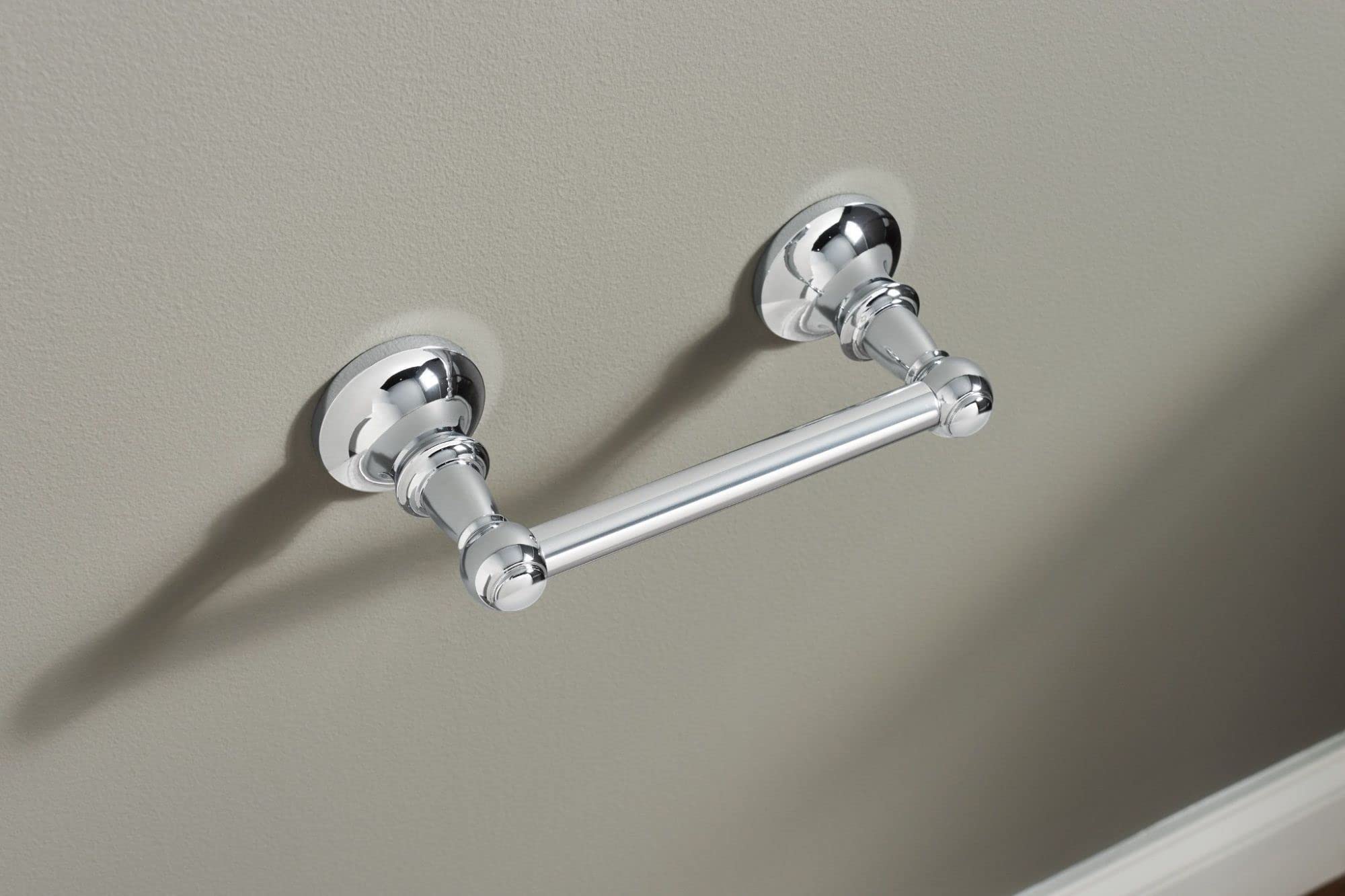 Moen Vale Chrome Double Post Pivoting Toilet Paper Holder, Wall Mounted Toilet Tissue Holder Dn4408Ch