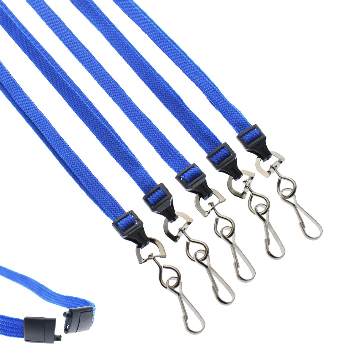 100 Pack - Premium Breakaway Lanyards For Id Badges - Metal Swivel J Hook - 3/8    Wide - 36 Inch Length - Flat Woven By Special