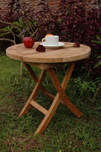 Anderson Teak TBF020R 20-Inch Mini Side Round Folding Table