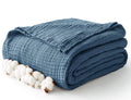 Kozyhvn 100% Cotton Muslin Blanket King 108  x 90 , 6 Layers Breathable and Lightweight Cotton Throw Blanket for Bed, Soft Quilt