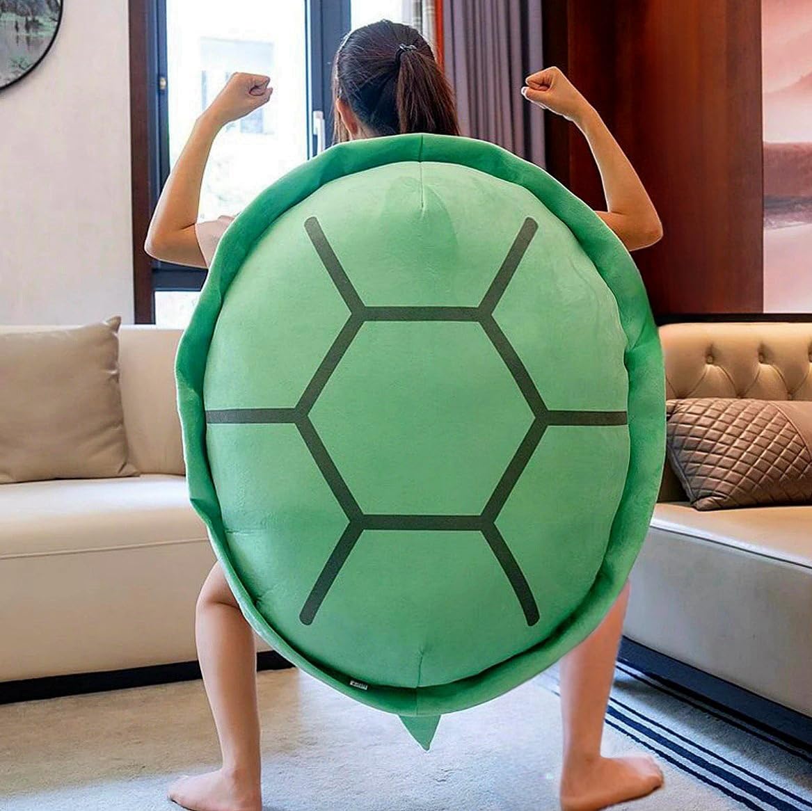 Srutirbo 51 In Giant Wearable Turtle Shell Pillows, Giant Tortoise Plush Pillow Toy Stuffed Animal Costume Funny Dress Up, Creat