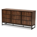 Baxton Studio Neil 59.1-inch W Sideboard Buffet, Walnut Brown and Black (178-11214-HiT)