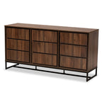 Baxton Studio Neil 59.1-inch W Sideboard Buffet, Walnut Brown and Black (178-11214-HiT)