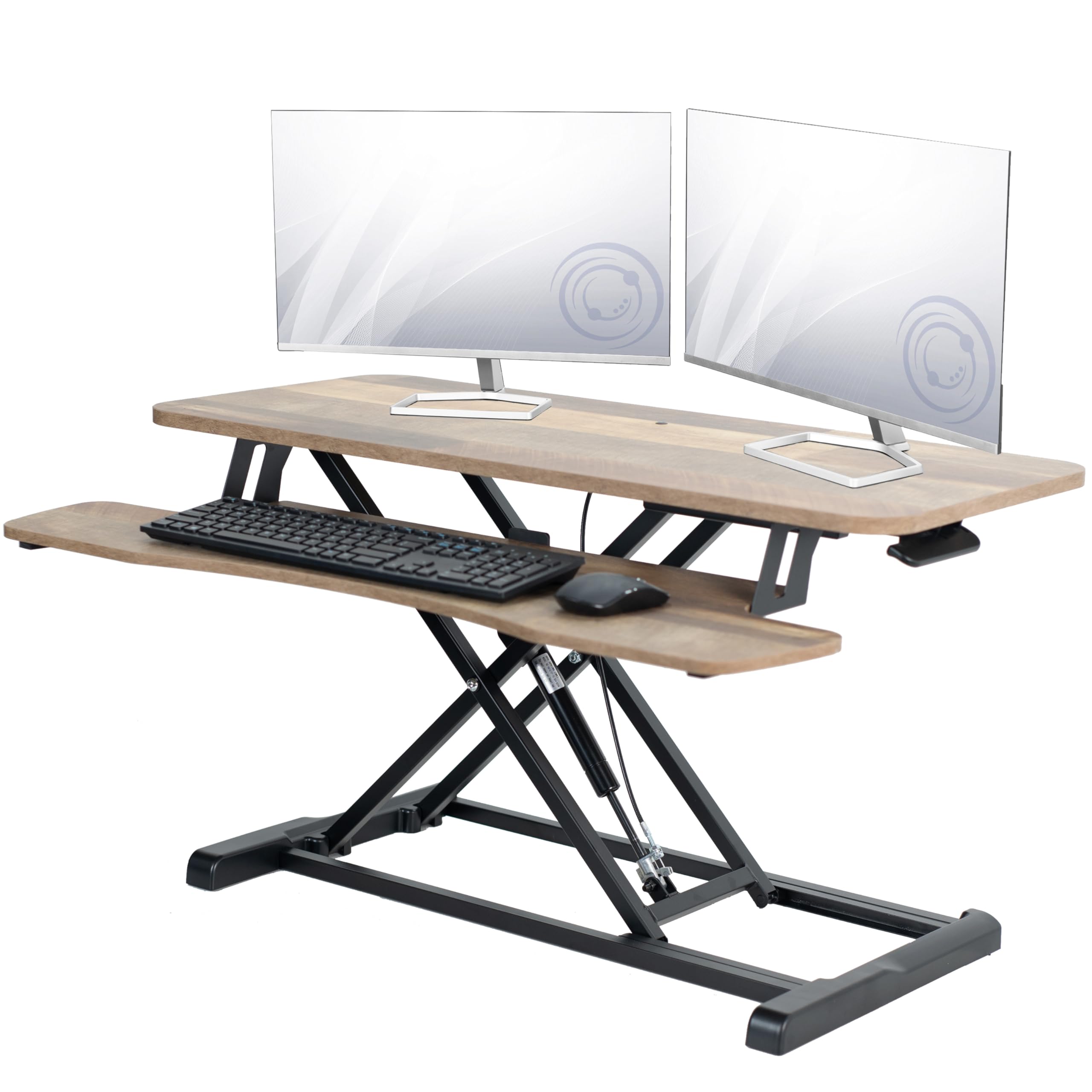 VIVO 36 inch Desk Converter, K Series, Height Adjustable Sit to Stand Riser, Dual Monitor and Laptop Workstation with Wide Keybo