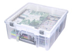 Ab Designs 6899Abd Super Satchel Double Deep With Lift-Out Tray And Removable Dividers, Stackable Home Storage Organization Cont