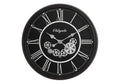Monarch Specialties I 9032 Clocks, 30' Round, Gear Mechanism, Large Oversized, Wall Clock, Black, Transitional