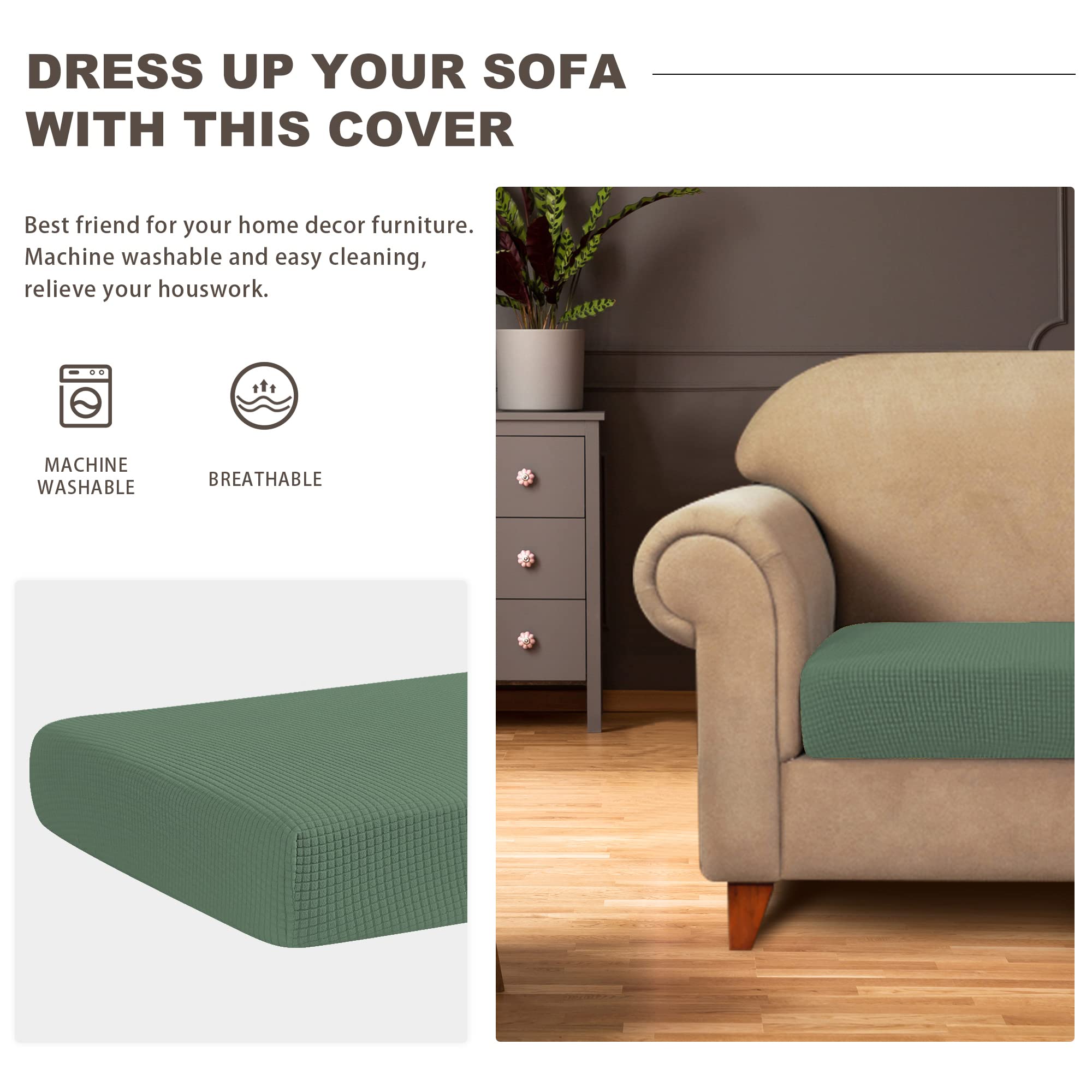 Nc Home Water-Repellent Sofa Cushion Slipcovers Couch Cover, Couch Cushion Cover For Camper Dinette, Pet Furniture Protector Lov