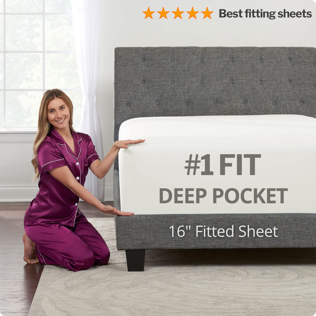 Full Size Sheets - Sheets Full Size Bed Set - Soft Full Size Sheet Sets 16    Deep Pockets Fitted Sheet - Oversize Flat Sheet -