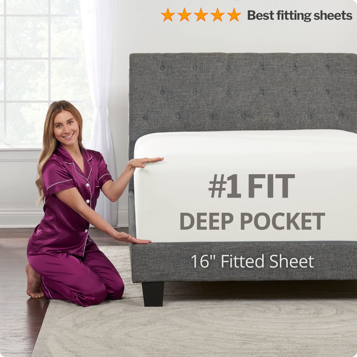 Full Size Sheets - Sheets Full Size Bed Set - Soft Full Size Sheet Sets 16    Deep Pockets Fitted Sheet - Oversize Flat Sheet -