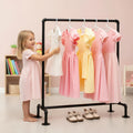 DOFURNILIM Kids Pipes Dress up Clothing Rack, Kids Clothes Rack, Child Garment Rack, Hanging Clothes Rod Storage Shelf Organizer