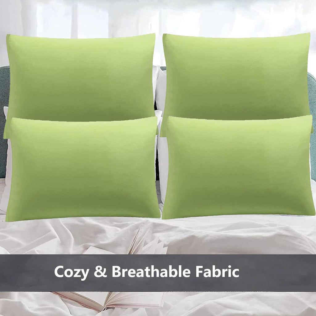 Leisureweek Premium Yellowgreen Pillowcases 12 Pack, Standard Queen Size, Soft Brushed 1800 Thread Count Microfiber, Allergies F