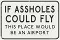 If Assholes Could Fly This Place Would Be An Airport 12 x 8 Funny Tin Sign Man Cave Garage Home Bar Decor