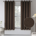 54 Inch Length Linen Textured 100% Blackout Curtains For Kids Room -2 Pcs Room Darkening Thermal Insulated Farmhouse Grommet Wat