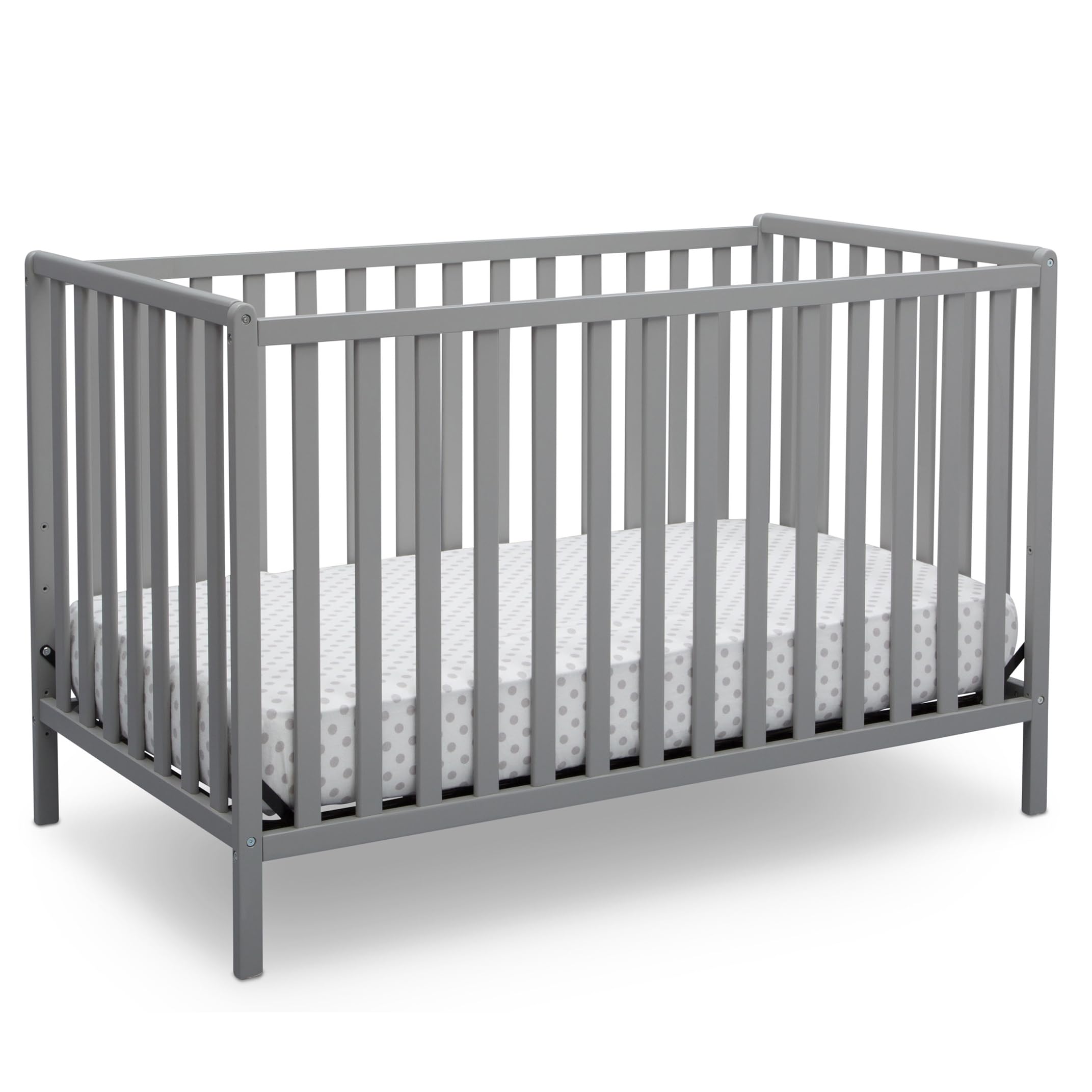 Delta Children Heartland 4-In-1 Convertible Crib - Greenguard Gold Certified, Grey
