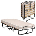KOMFOTT Folding Rollaway Bed with 4 Mattress, Foldable Rollaway Bed with Memory Foam Mattress for Adults, Portable Fold Up Guest