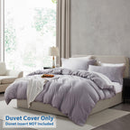 Nestl Grey Lavender Duvet Cover Queen Size - Soft Prewashed Queen Duvet Cover Set, 3 Piece, With Zipper Closure, 1 Duvet Cover 90X90 Inches And 2 Pillow Shams - No Comforter