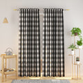 Natus Weaver Cotton Curtains Black And White Buffalo Gingham Check Curtain Panels 95 Inches Long Living Room Drapes Plaid Checke