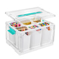Vtopmart 24 QT Clear Plastic Craft Organizer with 6 Detachable Inserts, Art Supply and Tool Storage Box for Craft, Crayon,Pencil
