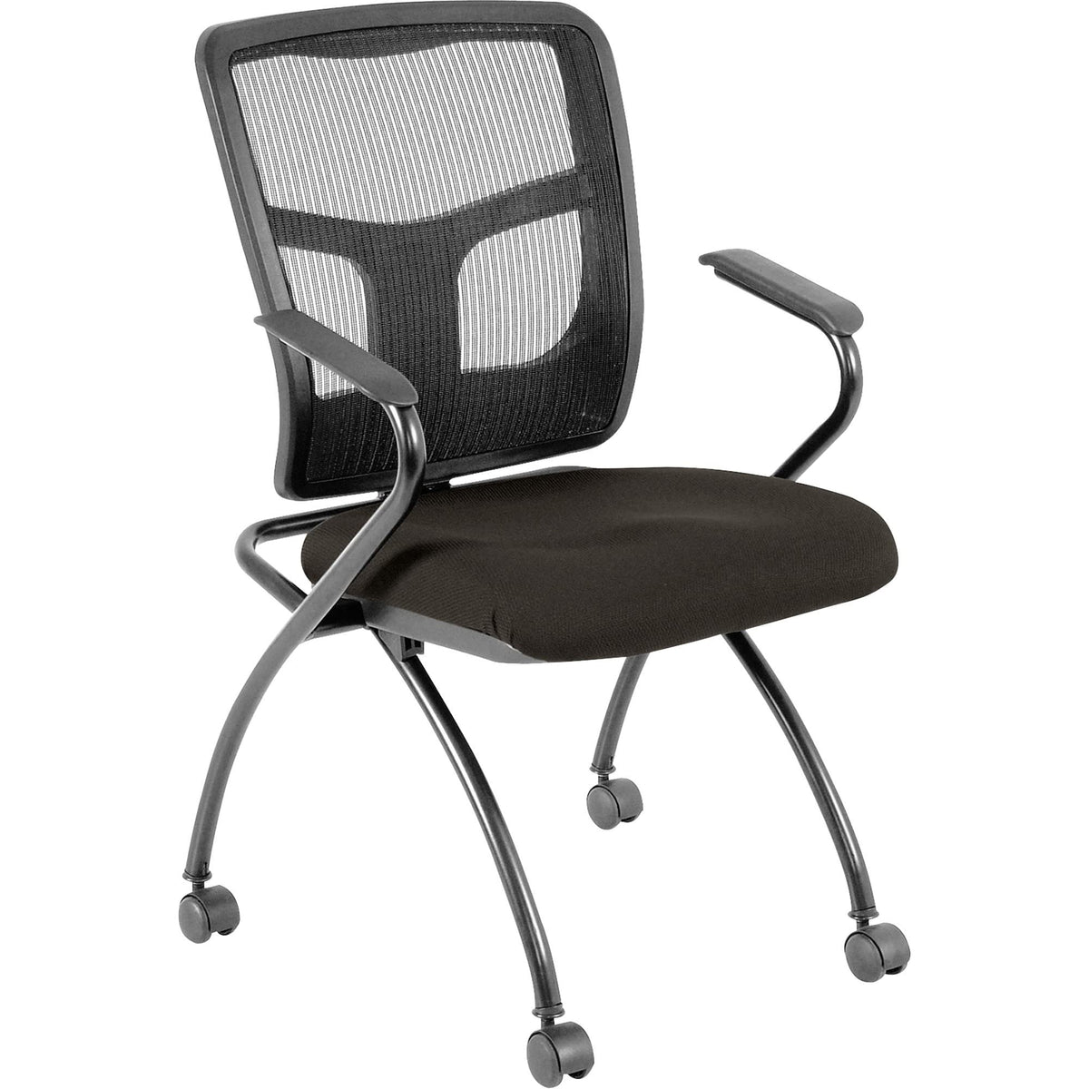 Lorell Mesh Back Fabric Seat Nesting Chairs