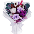 Preserved Flowers Bouquets, Purple Flowers, Flowers for Delivery Prime, Natural Real Long Lasting Roses and Flowers, Rose Bouque