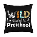 Wild About Preschool Back To School Funny Teachers Students Throw Pillow