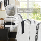 Maireve White King Bedding Set Boho 7 Piece, King Size Comforter Set 7 Pieces With Comforters, Sheets In Embroidery King Comfort
