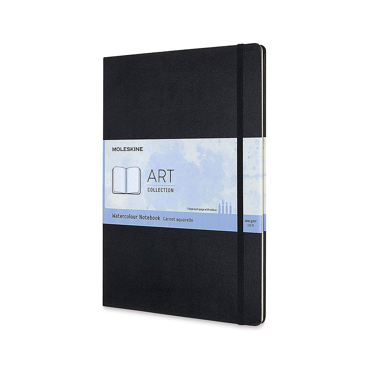 Moleskine Art Watercolor Notebook, Hard Cover, A4 (8.25' X 11.75') Plain/Blank, Black, 60 Pages