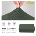 Easy-Going Stretch Ottoman Cover Folding Storage Stool Furniture Protector Soft Rectangle Slipcover With Elastic Bottom(Ottoman X-Large,Olive Green)