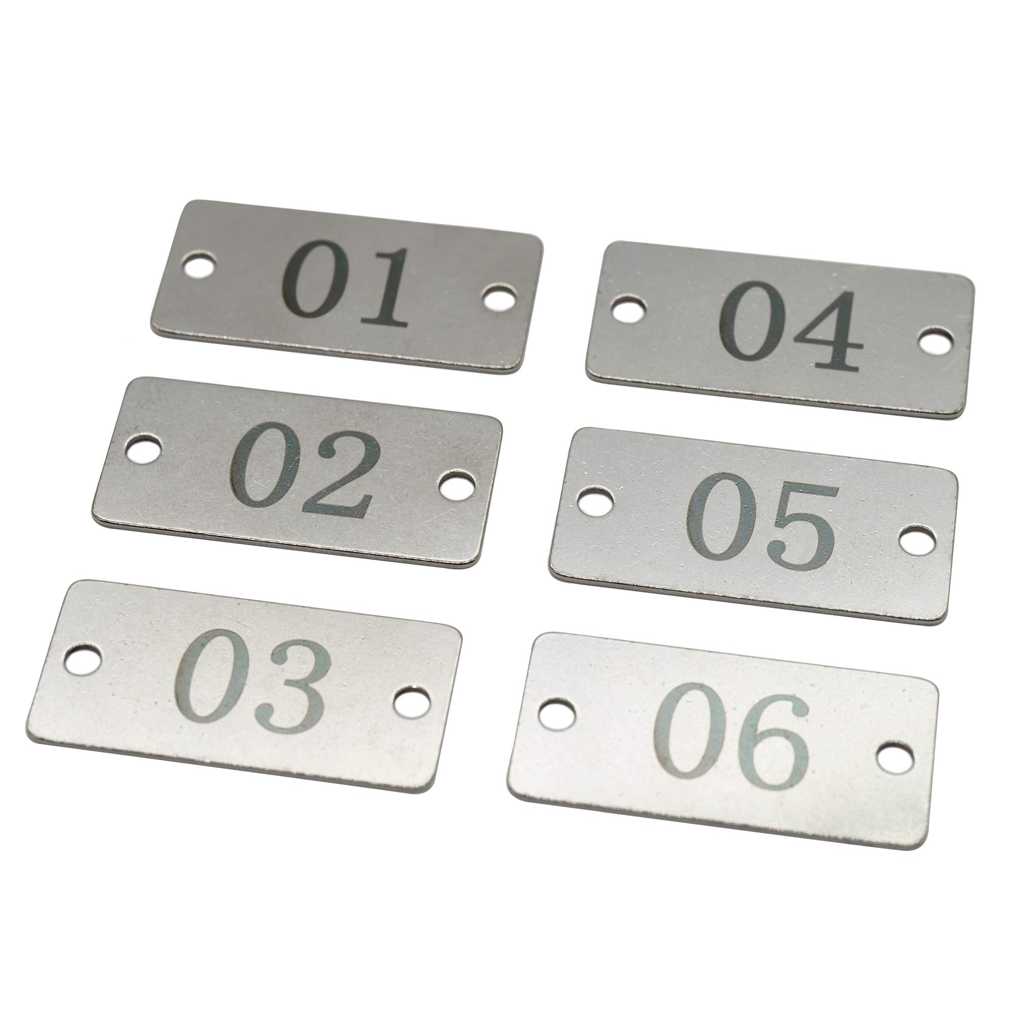 Staymax Stainless Steel Rectangle Numbered Tags With Two Holes (101-200)