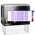 Stampbee Extra Large Custom Stamp - Up To 6 Lines Of Personalized Text, 6 Ink Colors & Many Fonts, Self Inking Business Stamp, P