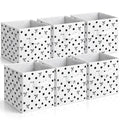 Reallnaive 6 Pcs 11 Inch Bow Polka Dot Cube Storage Bins