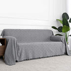 Mysky Home Couch Cover Sofa Covers For 2 Cushion Couch Sofa Protector Geometrical Couch Cover Living Room Sofa Throws Sofa Slipcovers For Pets, Kids(Large, 71' X 102', Grey)
