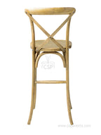 Commercial Seating Products Rustic Tinted Raw Crossback Bar Stool Chairs