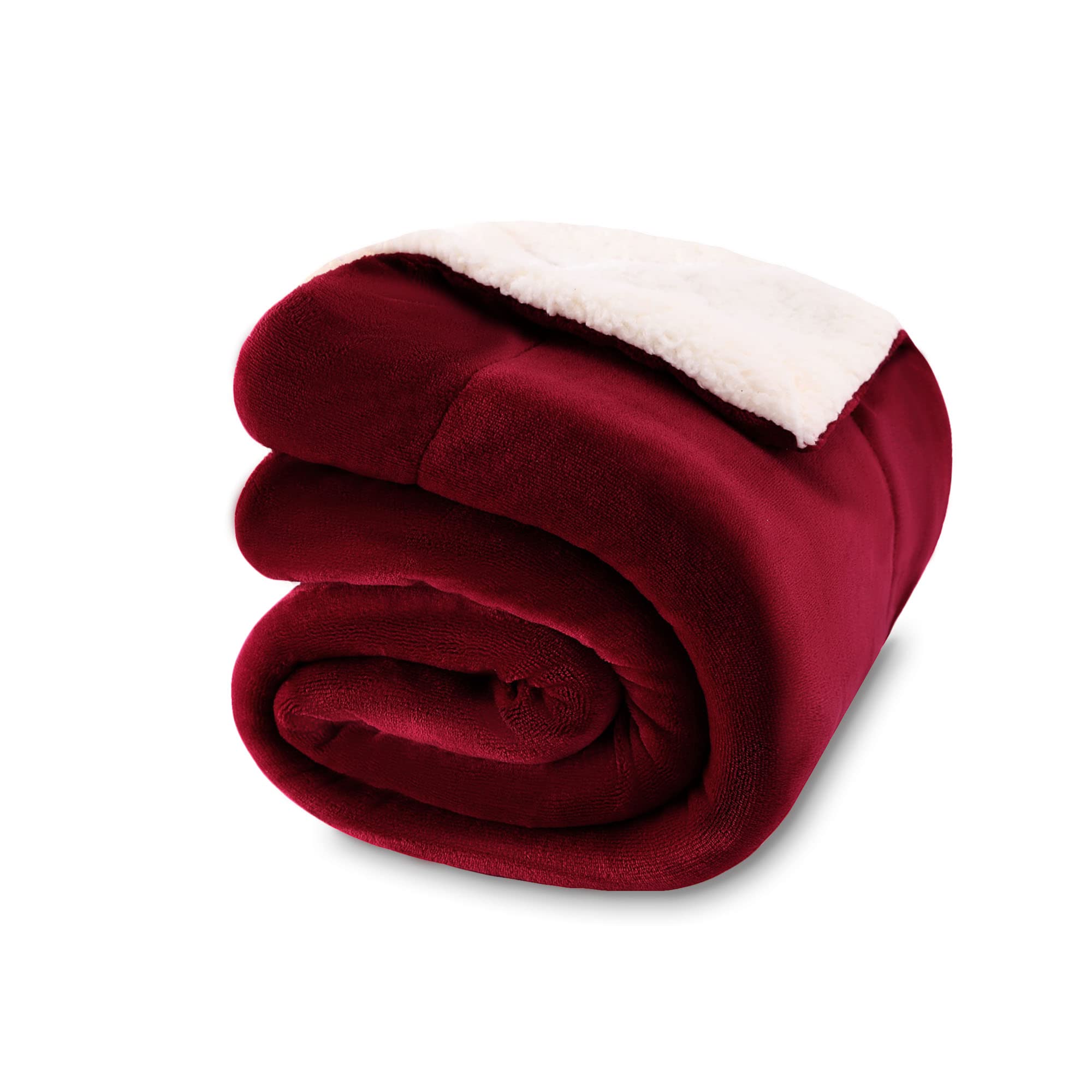 Nanpiper Baby Sherpa Blanket,Warm Toddler Throw Blanket,Soft Newborn Fleece Blanket For Winter (Wine Red,30X40 Inches)