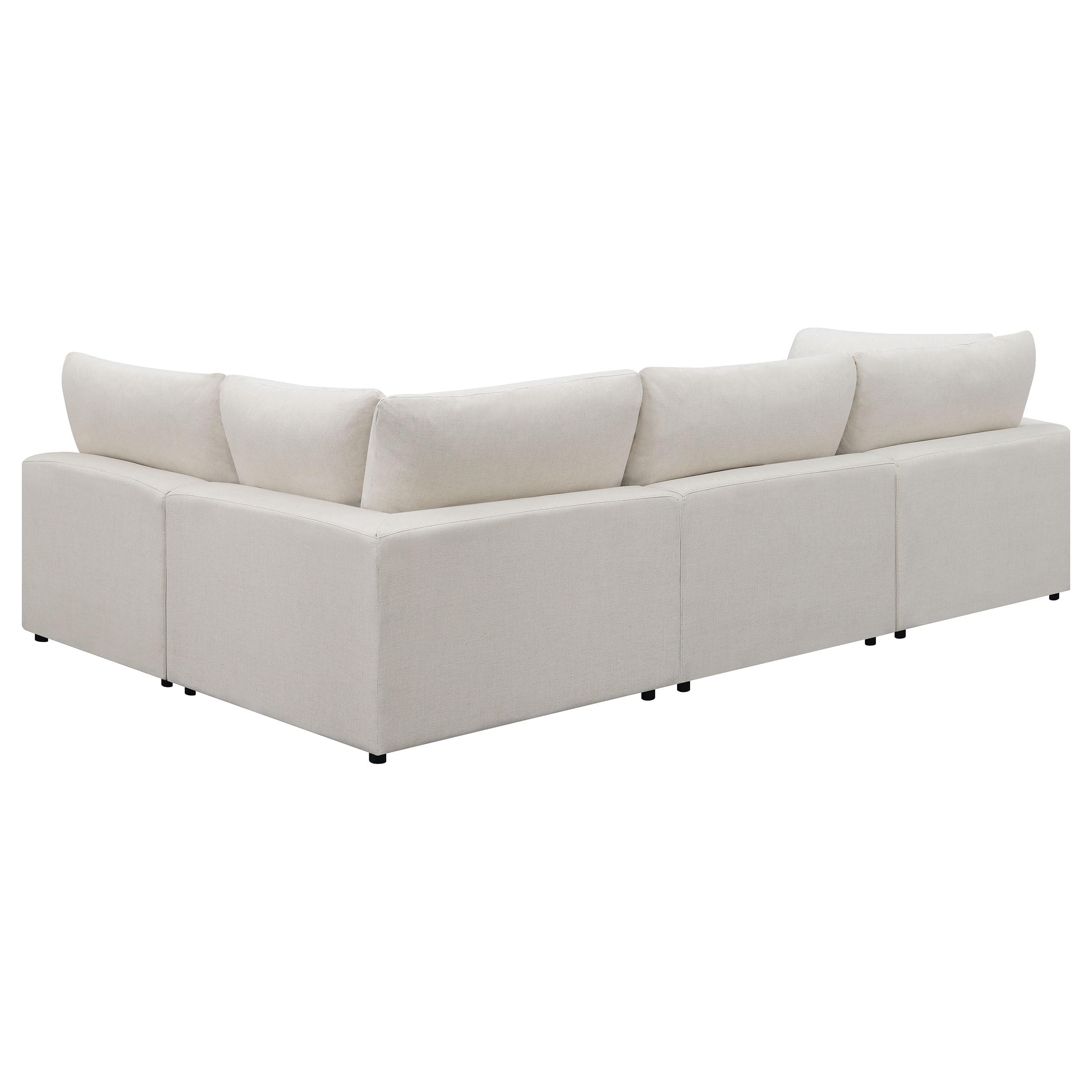 Coaster Serene 4-Piece Modern Fabric Upholstered Sectional in Beige