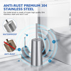 Toilet Brush And Holder, Toilet Brush 304 Stainless Steel, Toilet Bowl Brush For Bathroom Toilet-Ergonomic, Elegant,Durable