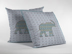 HomeRoots 18' Blue Elephant Decorative Suede Throw Pillow