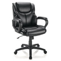 Brenton Studio Mayhart Vinyl Mid-Back Chair, Black