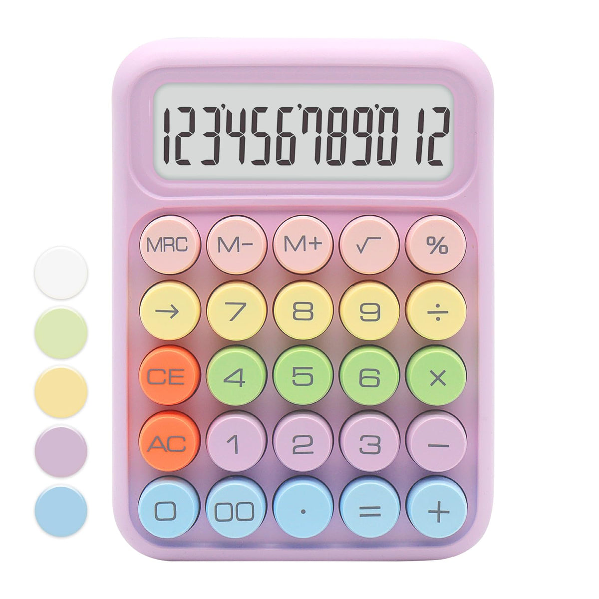 Upiho Standard Purple Calculator - Colorful With 12 Digit Display And Big Buttons, Perfect For Office And School