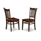 East West Furniture DMGR5-MAH-W 5 Piece Dining Room Table Set Includes a Round Kitchen Table with Dropleaf and 4 Dining Chairs, 42x42 Inch, Mahogany