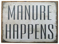 Farmisms 4x3 Inspirational Wooden Rustic Country Signs for Country Farm Living -Manure Happens