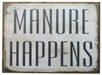 Farmisms 4x3 Inspirational Wooden Rustic Country Signs for Country Farm Living -Manure Happens