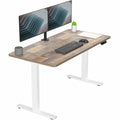 VIVO Electric 55 x 28 in Standing Desk, Memory Height Adjustment, 1B Series, Holds 220 lbs, One-Piece Reclaimed Wood Top, White 