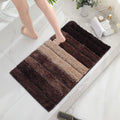 Navrudra Microfiber Bath Mat Striped Type Pattren Design Backing TP Rubber (Brown)