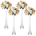 4 Pcs Eiffel Tower Vase Tall Glass Eiffel Tower Vases Clear Tower Vases Table Centerpiece Flower Container Vases with Sturdy Bas