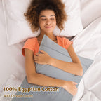 100% Egyptian Cotton Pillow Cases Set Of 2,Standard Size 400 Thread Count Cooling Pillowcases,Soft And Breathable Pillow Covers