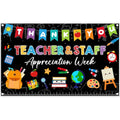 Zthmoe 72X43Inch Fabric Thank You Teacher And Staff Backdrop Appreciation Week Photography Background School Classroom Banner Pa