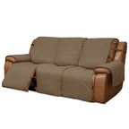 Easy-Going Oversized Recliner Sofa Cover, Reversible Couch Cover For 3 Seat Recliner, Split Sofa Cover For Each Seat With Elastic Straps For Kids, Dogs, Pets (3 Seater, Camel/Camel)